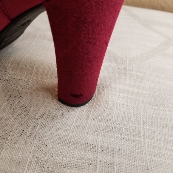 Francesca's Wine Burgundy Velvet Sock Ankle Boots Bootie Retro Size 10 - Picture 11 of 13